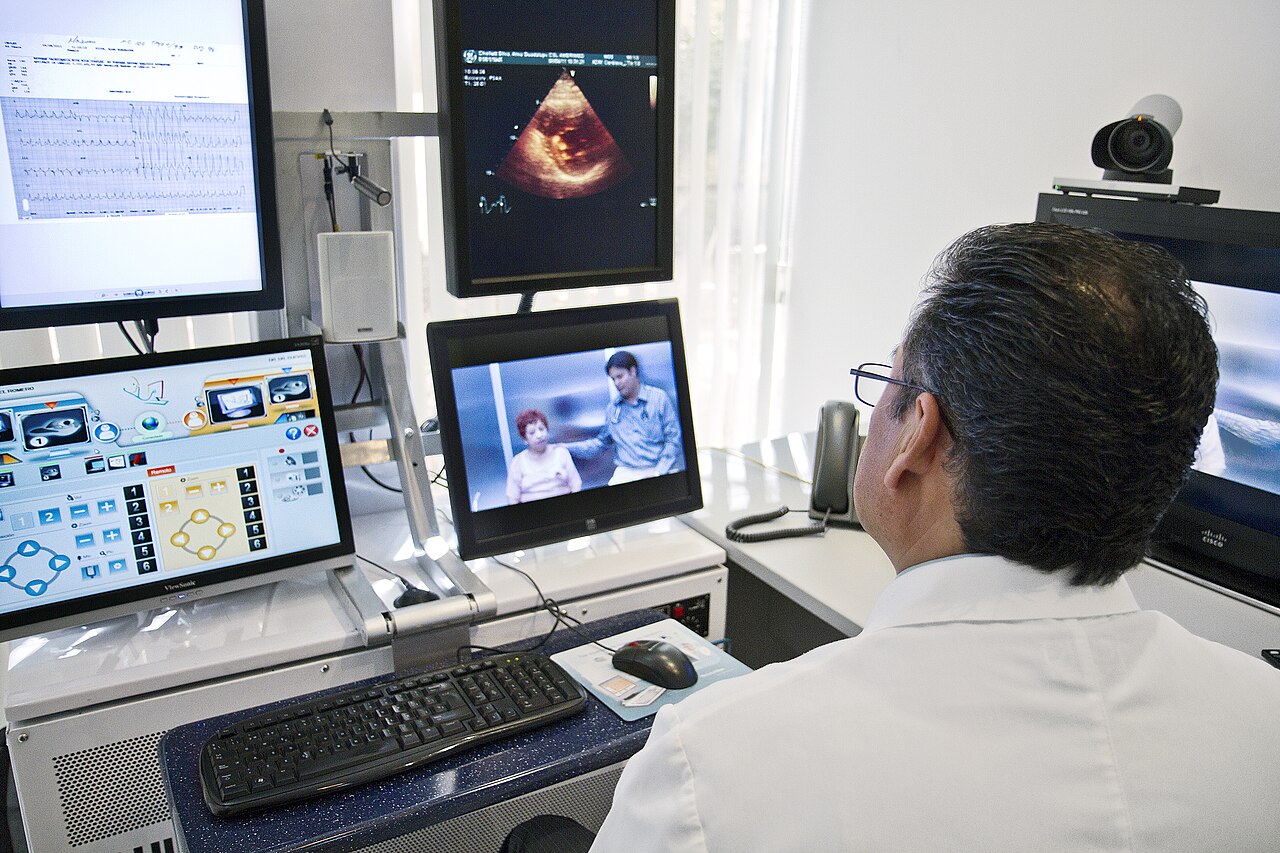 Clinician laptop with stethoscope