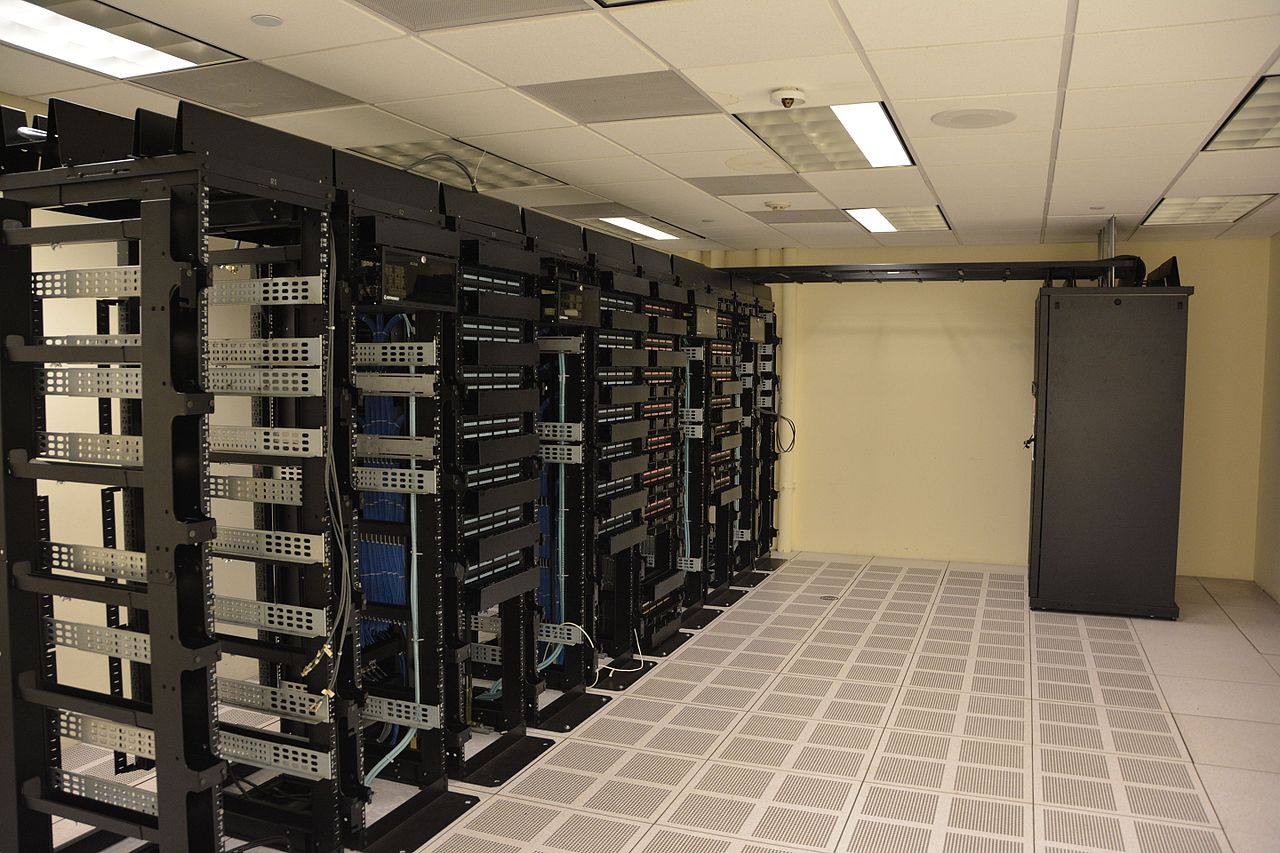Data center racks representing secure, scalable infrastructure